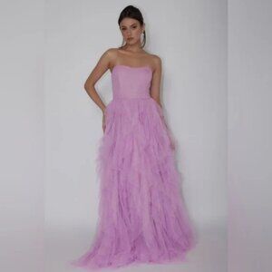 Symphony Strapless Orchid Tulle Gown